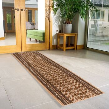 Tapis d'escalier / tapis de cuisine beige Bokhara - Texas (tailles personnalisées disponibles) - 60x360CM (2'X12') 1