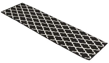 Tapis d'escalier / tapis de cuisine en treillis noir - Texas (tailles personnalisées disponibles) - 60x360CM (2'X12') 3