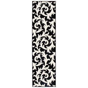 Tapis d'escalier / tapis de cuisine en filigrane noir et blanc - Texas (tailles personnalisées disponibles) - 60x540CM (2'X18') 3
