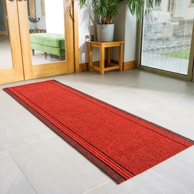 Red Stair Runner / Kitchen Mat - Sydney (Custom Sizes Available) - 2'2"x8'FT (66x244cm)