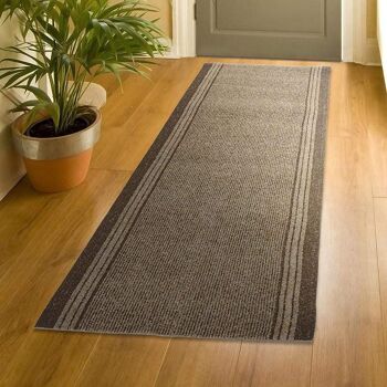 Tapis d'escalier / tapis de cuisine marron - Sydney (tailles personnalisées disponibles) - 2'2"x15'FT (66x457cm) 1