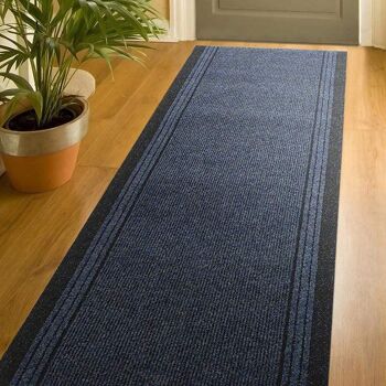 Tapis d'escalier bleu / tapis de cuisine - Sydney (tailles personnalisées disponibles) - 2'2"x15'FT (66x457cm) 3