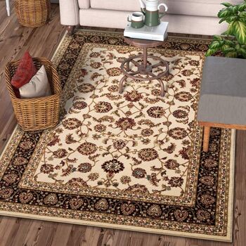 Tapis Floral Traditionnel Ivoire - Virginia - 120x170cm (4'x5;8") 1