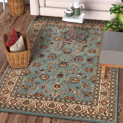 Blue Traditional Floral Rug - Virginia - 80x150cm (2'8"x5")