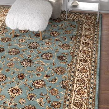 Tapis Floral Traditionnel Bleu - Virginia - 160x230cm (5'4"x7'8") 4