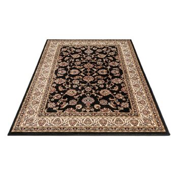 Tapis Floral Traditionnel Noir - Virginia - Circulaire 150cm 3