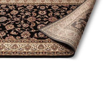 Tapis Floral Traditionnel Noir - Virginia - Circulaire 150cm 7