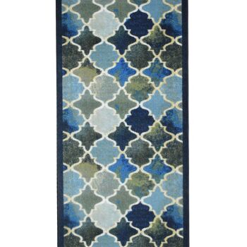 Tapis d'escalier bleu / tapis de cuisine - Anejo (tailles personnalisées disponibles) - 2'2"x3'FT (66x91cm) 2