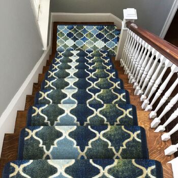 Tapis d'escalier bleu / tapis de cuisine - Anejo (tailles personnalisées disponibles) - 2'2"x3'FT (66x91cm) 7