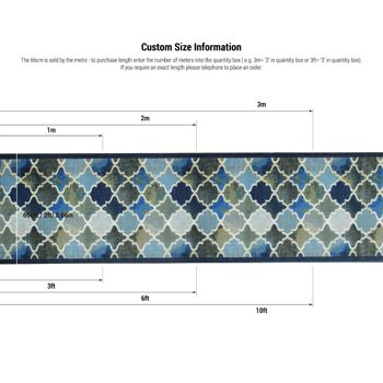 Tapis d'escalier bleu / tapis de cuisine - Anejo (tailles personnalisées disponibles) - 2'2"x3'FT (66x91cm) 9