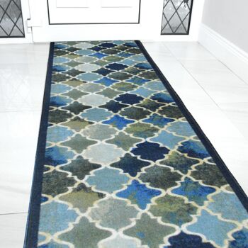 Tapis d'escalier bleu / tapis de cuisine - Anejo (tailles personnalisées disponibles) - 2'2"x4'FT (66x122cm) 4