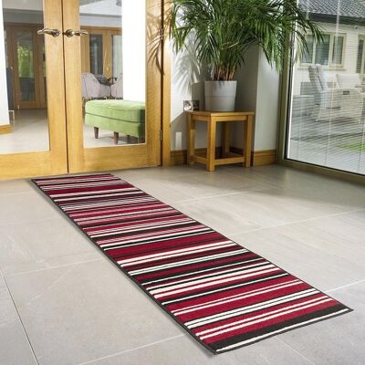 Red Lines Stair Runner / Kitchen Mat - Texas (Custom Sizes Available) - 60x180CM (2'X6')