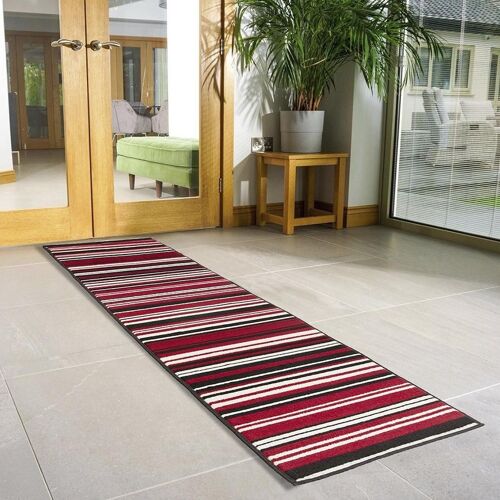 Red Lines Stair Runner / Kitchen Mat - Texas (Custom Sizes Available) - 60x360CM (2'X12')