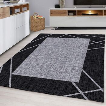 Tapis Bordure Abstrait Noir - Parme