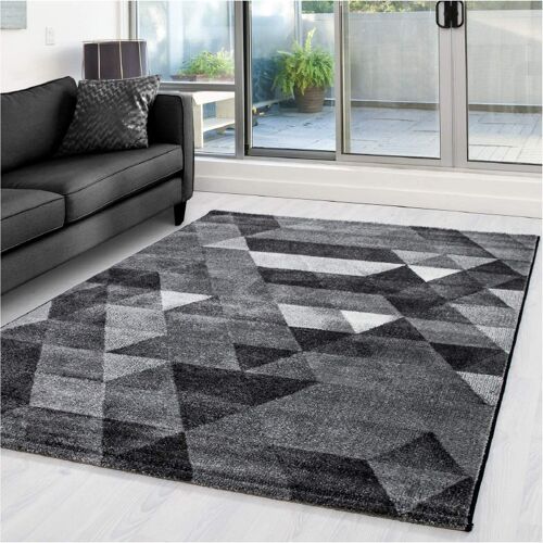 Grey Abstract Prism Rug - Lima