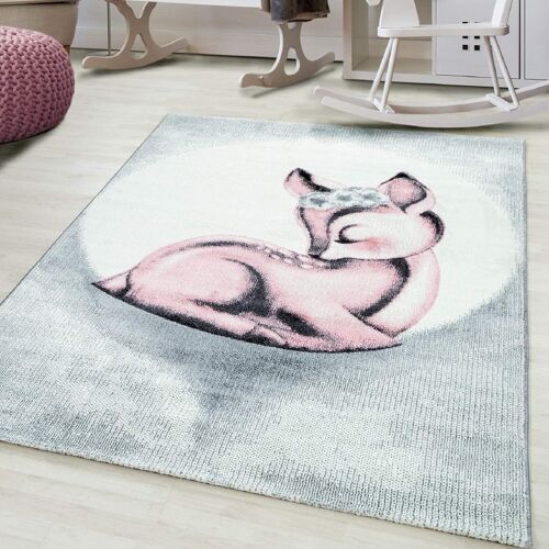 Pink Sleeping Fawn Kids Rug - Bambi - 80x150cm