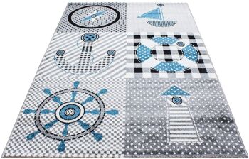 Tapis Marin Gris et Bleu - Enfant - 80x150cm 2