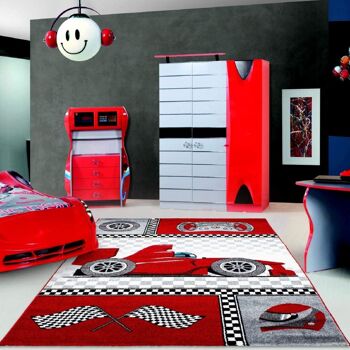 Tapis Voitures Rouges - Enfant - 160x230cm 1