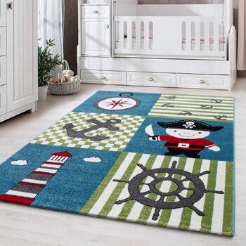 Tapis Marin Bleu et Vert - Enfant - 120x170cm 1