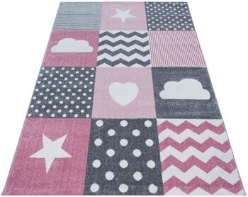 Tapis à carreaux roses - Enfant - 160x230cm 3