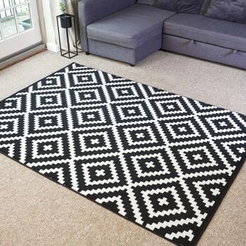 Tapis Diamant Géométrique Noir - Texas - 120 x 170cm 1