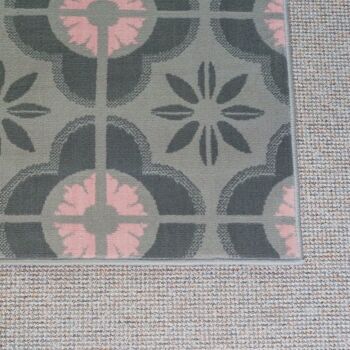 Tapis Carreaux Floral Rose - Texas - 120 x 170cm 3