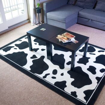 Tapis Imprimé Vache Noir et Blanc - Texas Animal Kingdom - 60 x 110cm 1