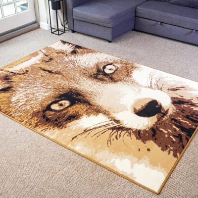 Brown Fox Rug - Texas Animal Kingdom - 60 x 110cm