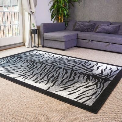 Grey Tiger Print Rug - Texas Animal Kingdom - 60 x 230cm