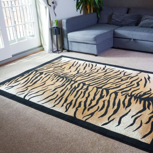 Orange Tiger Print Rug - Texas Animal Kingdom - 80 x 150cm