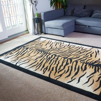 Tapis Orange Imprimé Tigre - Texas Animal Kingdom - 80 x 150cm 1