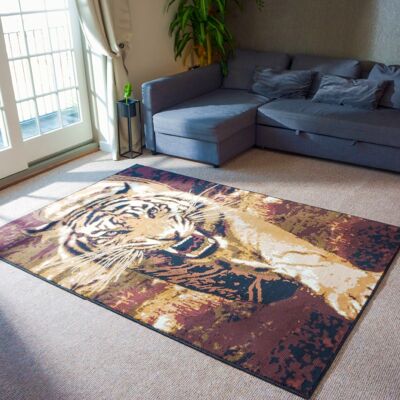 Brown Walking Tiger Rug - Texas Animal Kingdom - 80 x 150cm