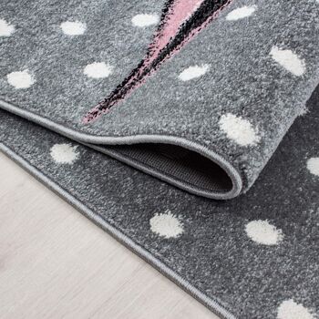 Tapis Licorne Rose et Gris - Enfant - 80x150cm 5