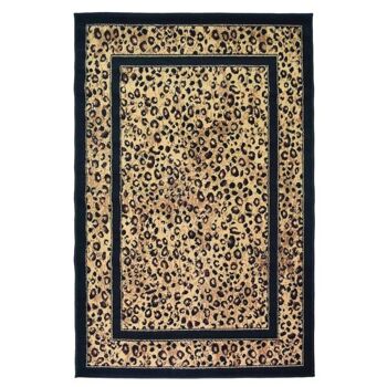 Tapis à bordure noire à imprimé léopard - Texas Animal Kingdom - 160x225cm (5'4"x7'3") 2