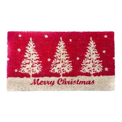 Red Tree Xmas Coir Mat