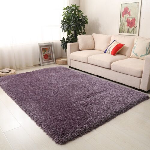 Lilac Solid Shaggy Rug - Luxe Glimmer - 160x230cm (5'4"x7'8")