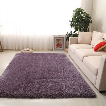 Tapis Shaggy Solid Lilas - Luxe Glimmer - 160x230cm (5'4"x7'8") 3