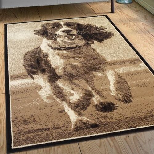 Brown Running Dog Rug - Texas Animal Kingdom - 60x110cm (2'x3'7")