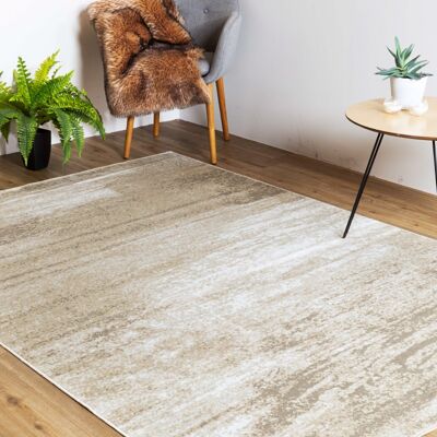 Sand and Cream Abstract Rug - Isfahan - 160 x 220cm (5’3” x 7’3”)