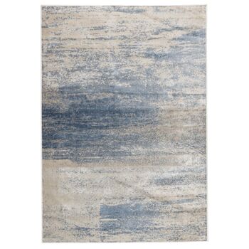 Tapis abstrait bleu et crème - Ispahan - 160 x 220 cm (5'3" x 7'3") 2