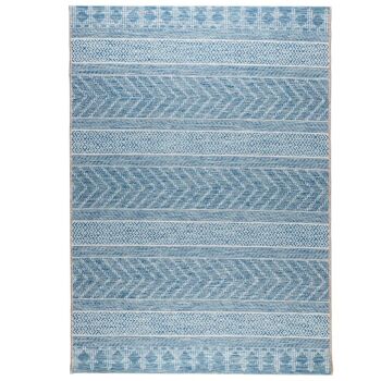 Tapis tissé à plat en sisal à chevrons bleus - Terazza - 120 x 170 cm (4' x 5'6") 1