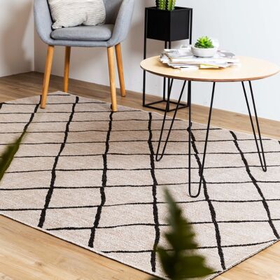 Silver Diamond Sisal Flat Weave Rug - Floorlux - 120 x 170cm (4’ x 5’6”)