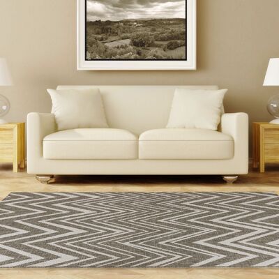 Taupe Chevron Sisal Flat Weave Rug - Floorlux - 120 x 170cm (4’ x 5’6”)