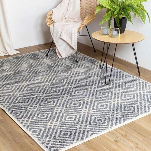 Silver and Ivory Vintage Rug - Fika - 120 x 170cm (4’ x 5’6”)