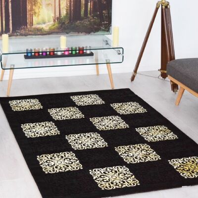 Black Melody Traditional Rug - Farrah - 120x170cm (4'x5;8")