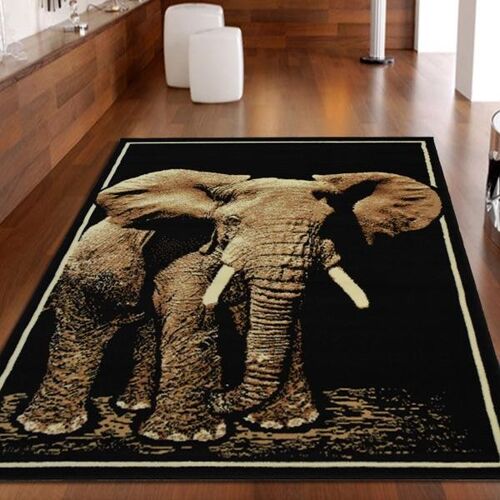 Black Elephant Rug - Texas Animal Kingdom - 60x110cm (2'x3'7")