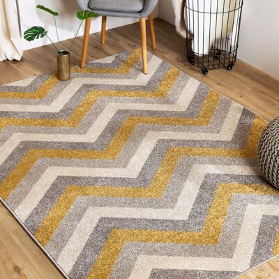 Gold Chevron Rug - Cosi - 120 x 170cm (4’ x 5’6”)