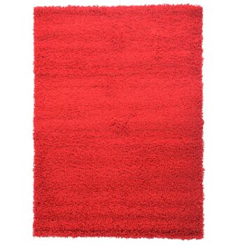 Tapis Shaggy Uni Rouge Vif - Californie - 160x230cm (5'4"x7'8") 2