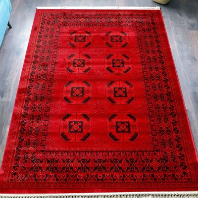 Red Crest Red Rug - Afghan - 160x230cm (5'4"x7'8")