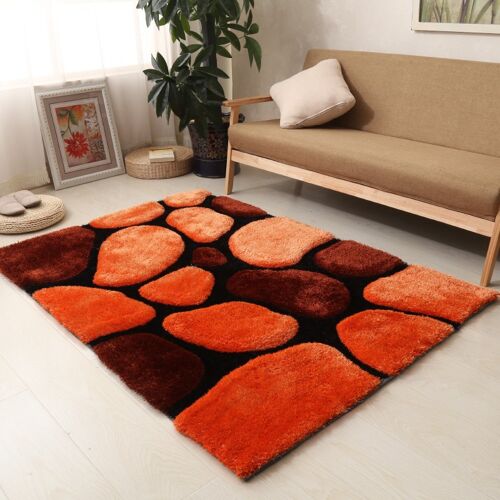 Terracotta 3D Pebbles Shaggy Rug - Hawaii - 80x150cm (2'8"x5')